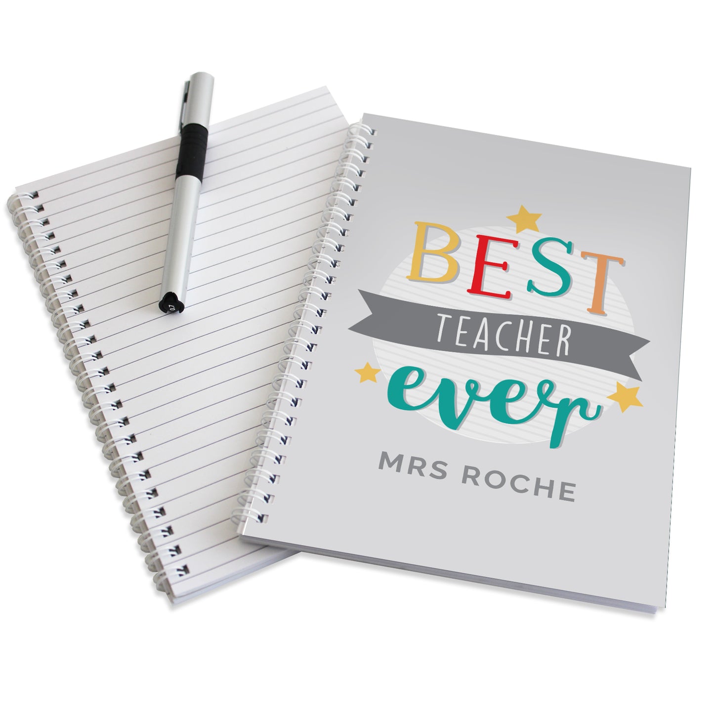 Personalised 'Best Teacher Ever' A5 Notebook