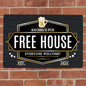 Personalised Free House Black Metal Sign