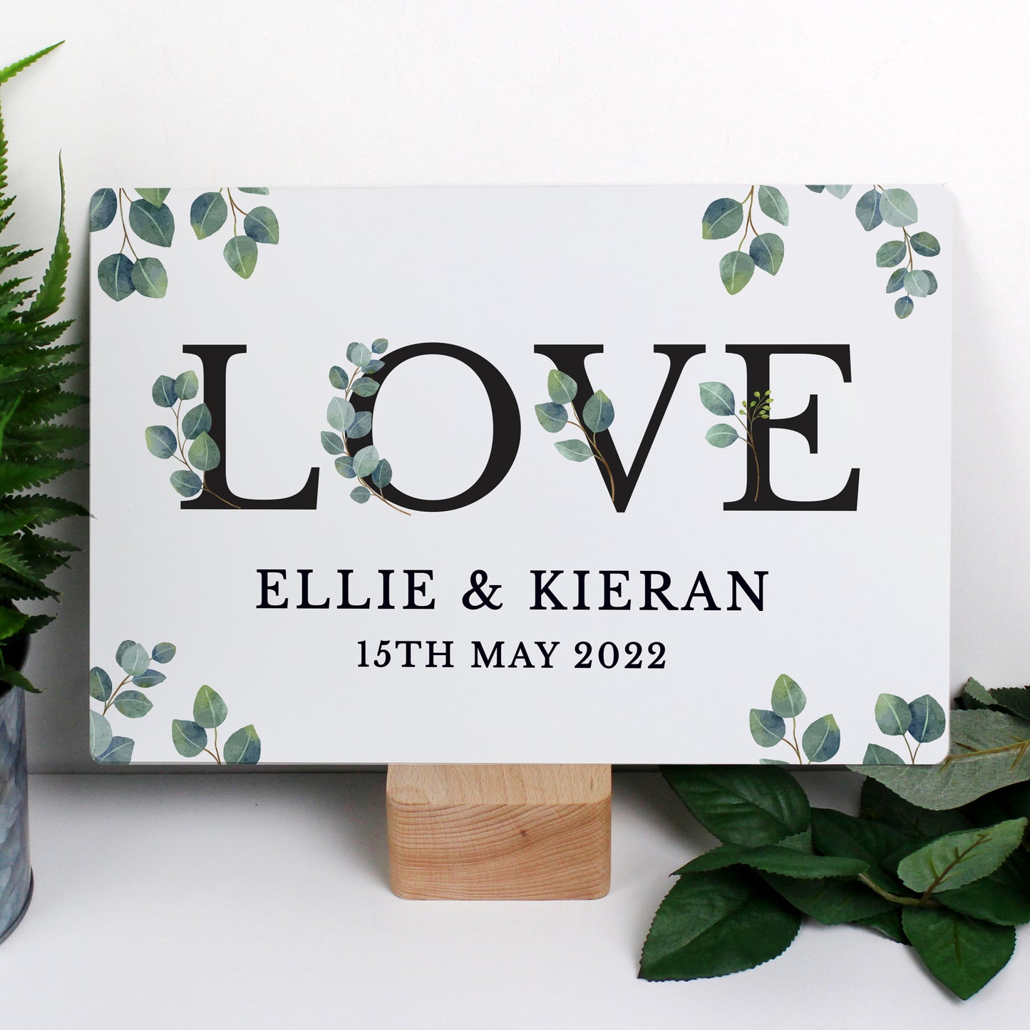 Personalised Botanical LOVE Metal Sign