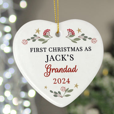 Personalised First Christmas As Grandparents Tree Decoration