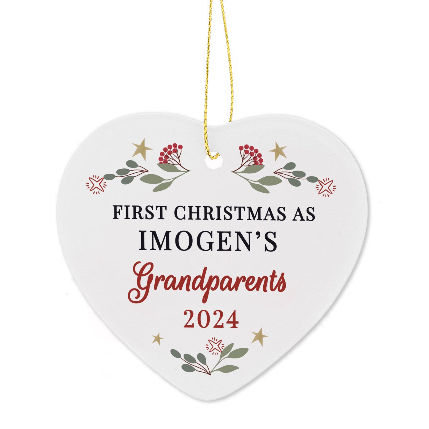 Personalised First Christmas As Grandparents Tree Decoration