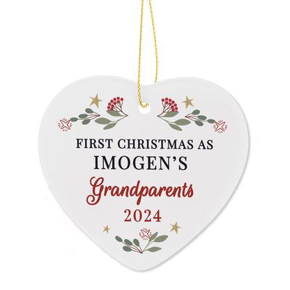 Personalised First Christmas As Grandparents Tree Decoration