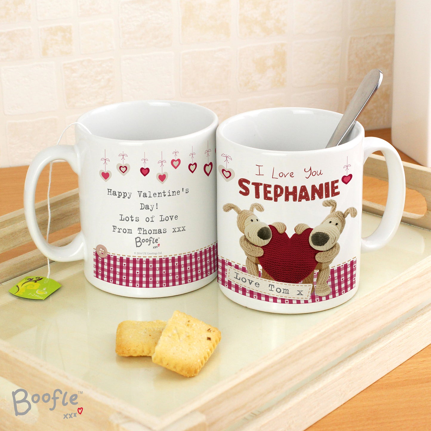 Personalised Boofle Shared Heart Mug