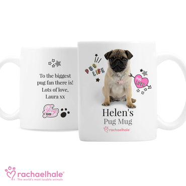 Personalised Rachael Hale Doodle Pug Mug