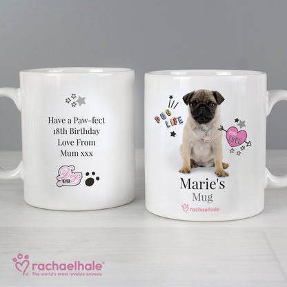 Personalised Rachael Hale Doodle Pug Mug