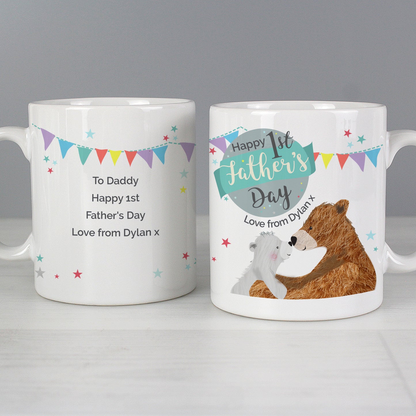 Personalised 1st Father's Day Daddy Bear Mug