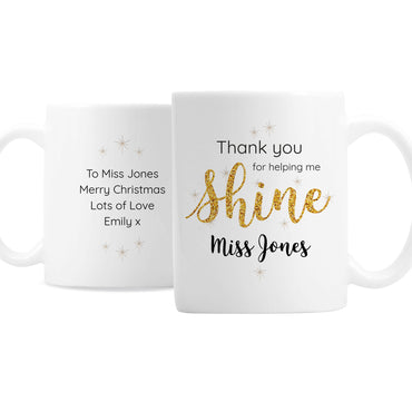 Personalised Shine Teacher Mug