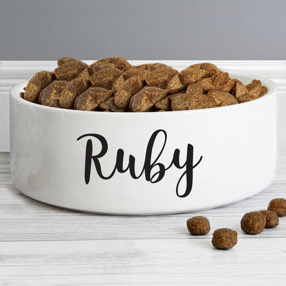 Personalised Any Name 14cm Medium White Pet Bowl