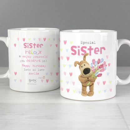 Personalised Boofle Birthday Flowers Mug