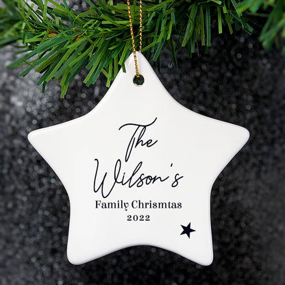 Personalised Free Text Ceramic Star Decoration