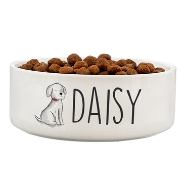 Personalised Scribble Dog 14cm Medium Pet Bowl