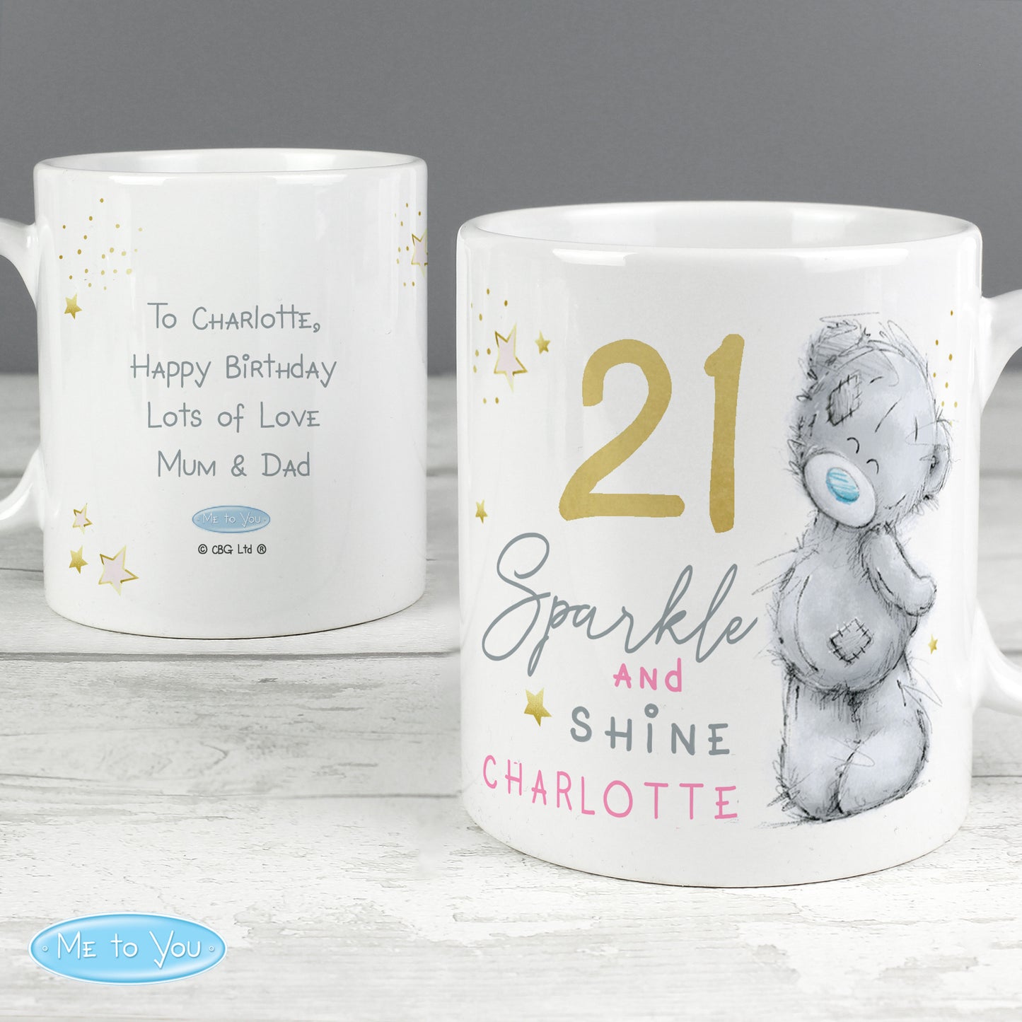 Personalised Me To You Sparkle & Shine Birthday Mug