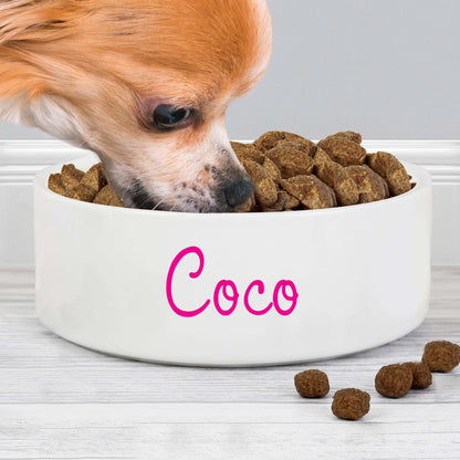 Personalised Pink Name 14cm Medium Pet Bowl