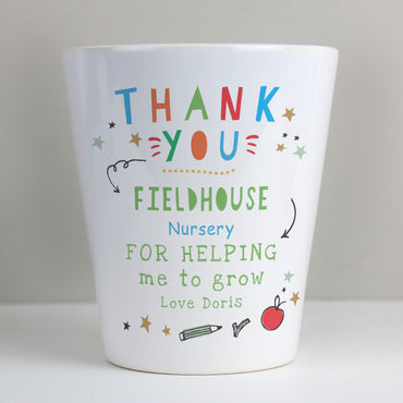 Personalised Thank You Teacher Plant Pot