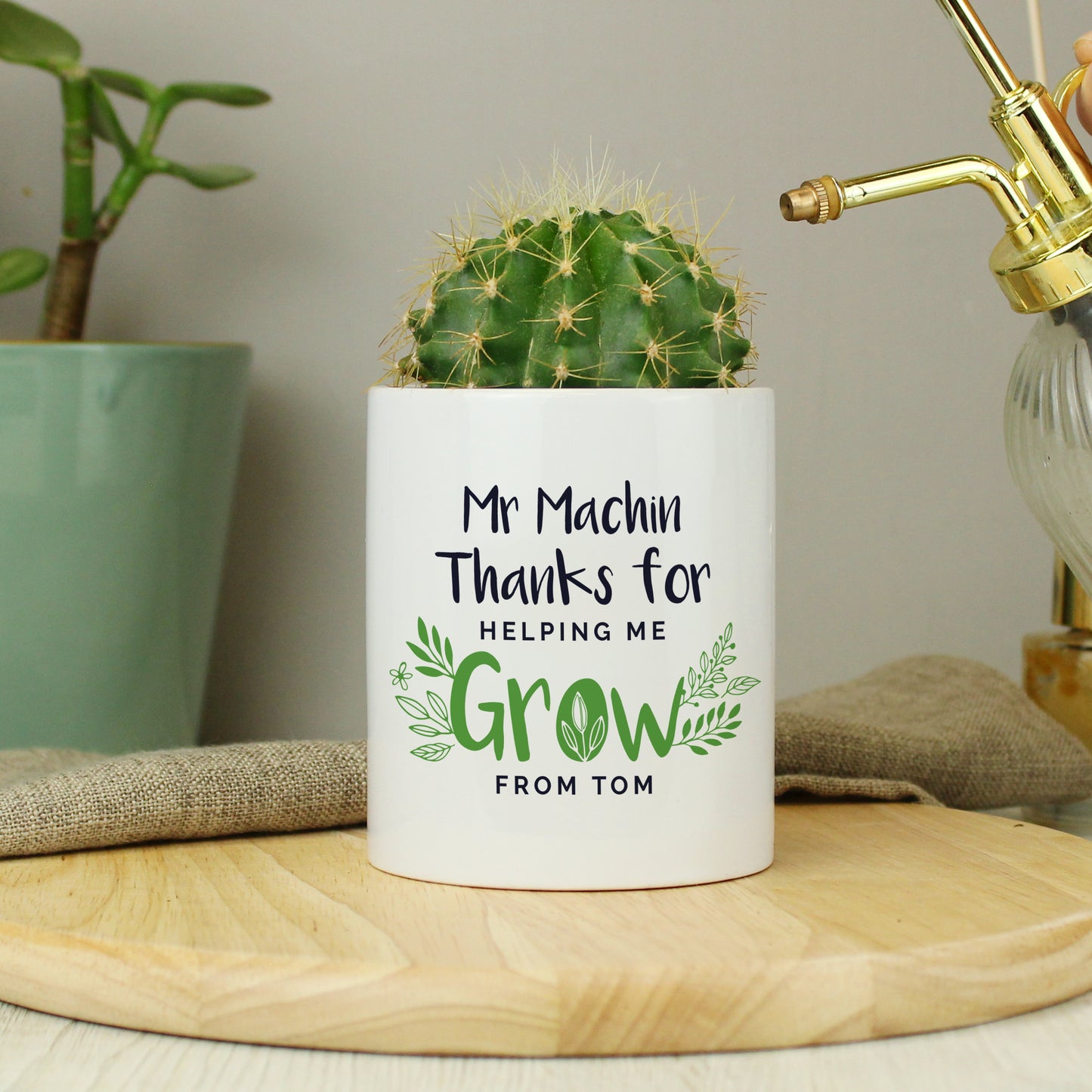 Personalised Thanks For Helping Me Grow Ceramic Storage Pot