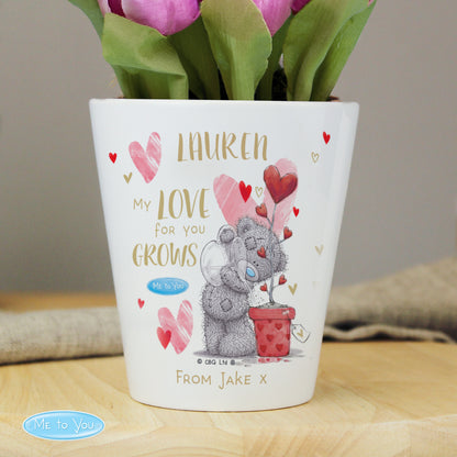 Personalised Me To You Love Grows Plant Pot