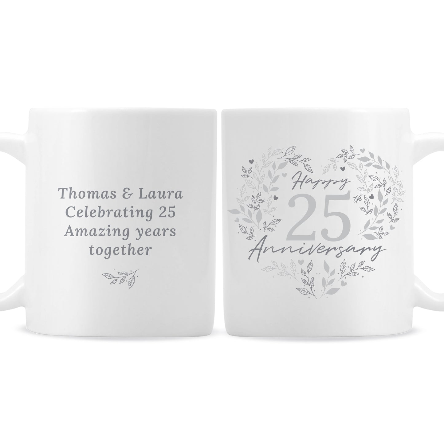 Personalised 25th Silver Wedding Anniversary Mug