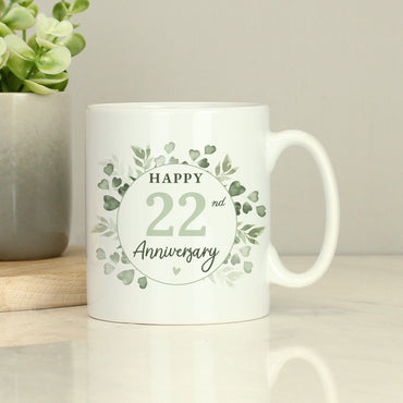 Personalised Botanical Anniversary Mug