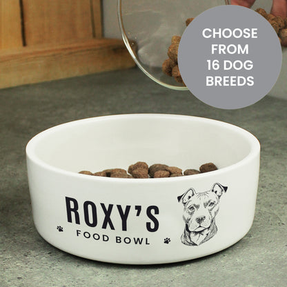 Personalised Dog Breed Feeding Bowl