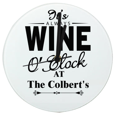 Personalised Wine OClock Clock