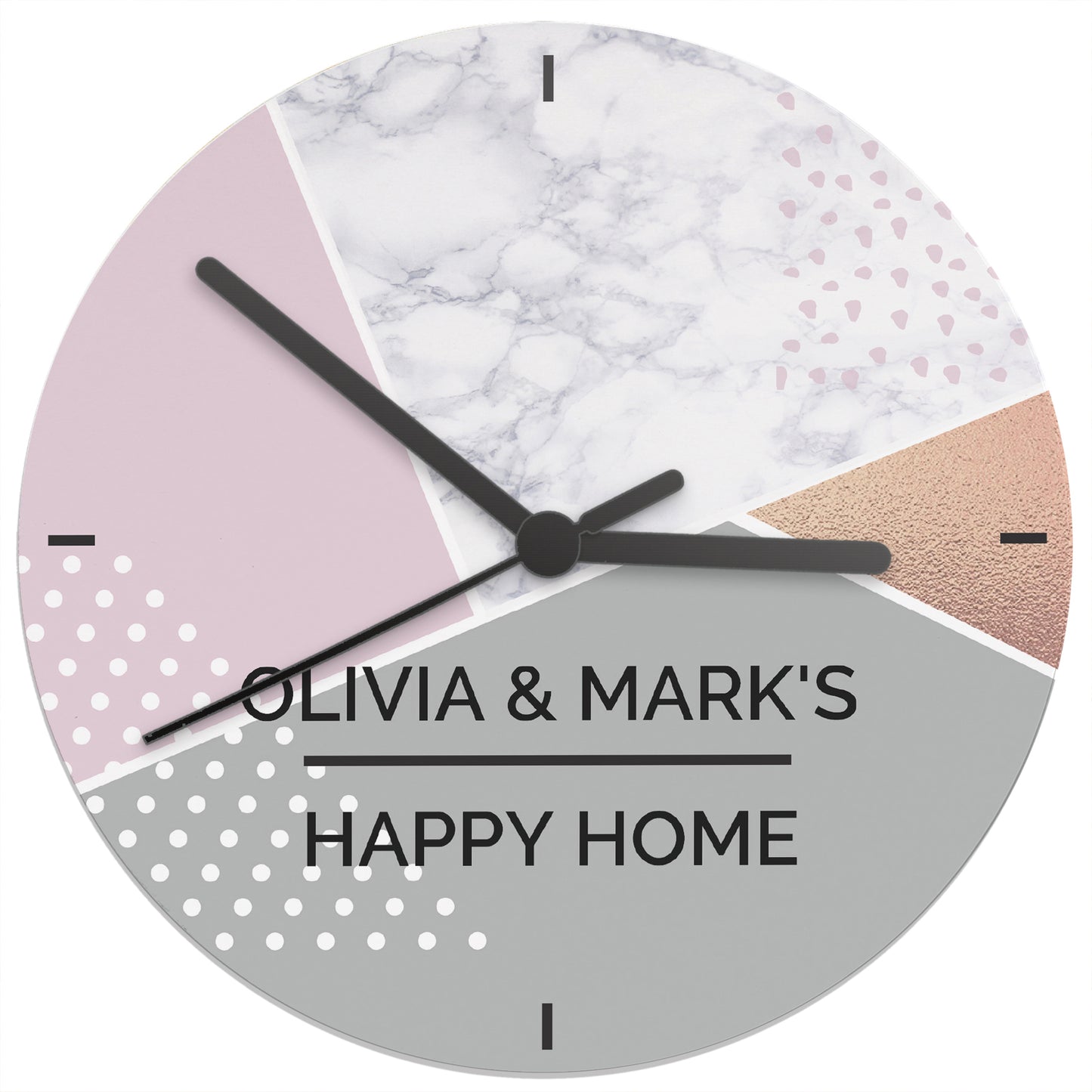 Personalised Geometric Glass Clock