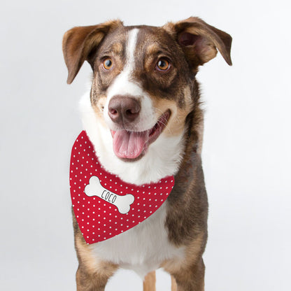 Personalised Red Polka Dot Dog Bandana