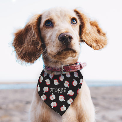 Personalised Santa Black Dog Bandana