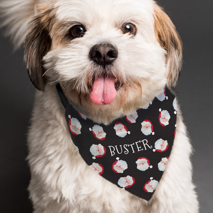 Personalised Santa Black Dog Bandana