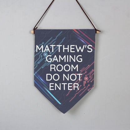 Personalised Free Text Gaming Hanging Banner