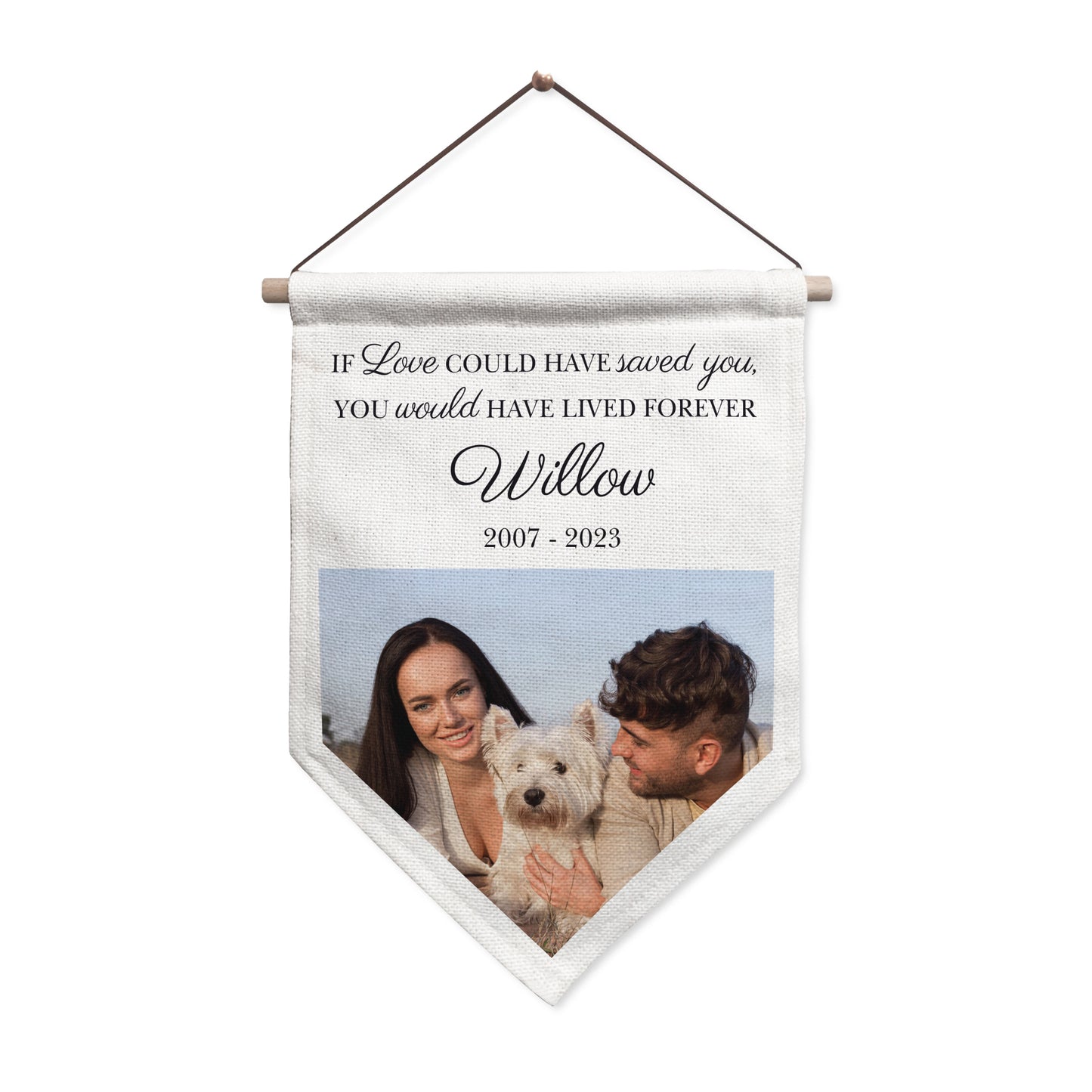 Personalised Photo Upload Pet Memorial Hanging Banner