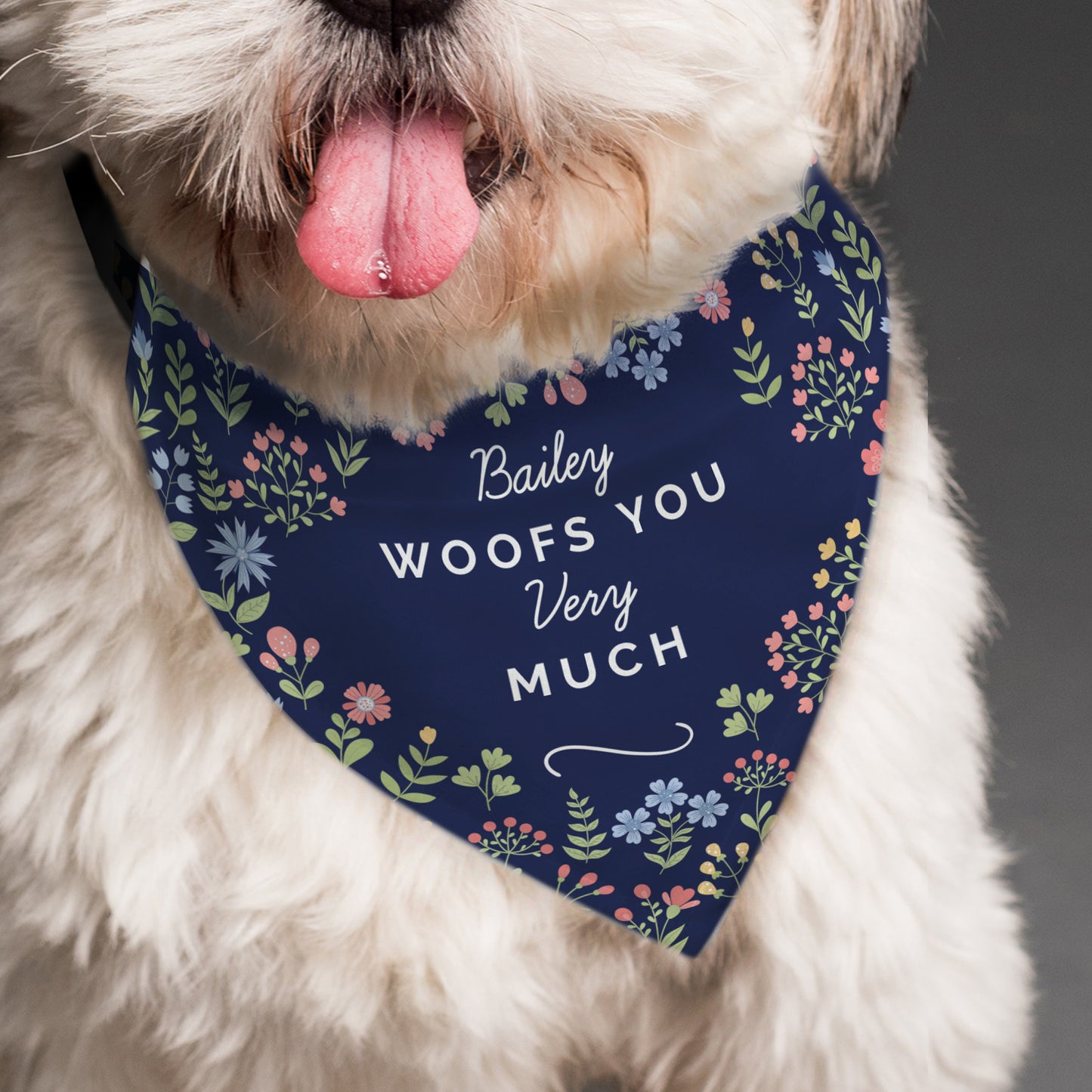 Personalised Floral Dog Bandana