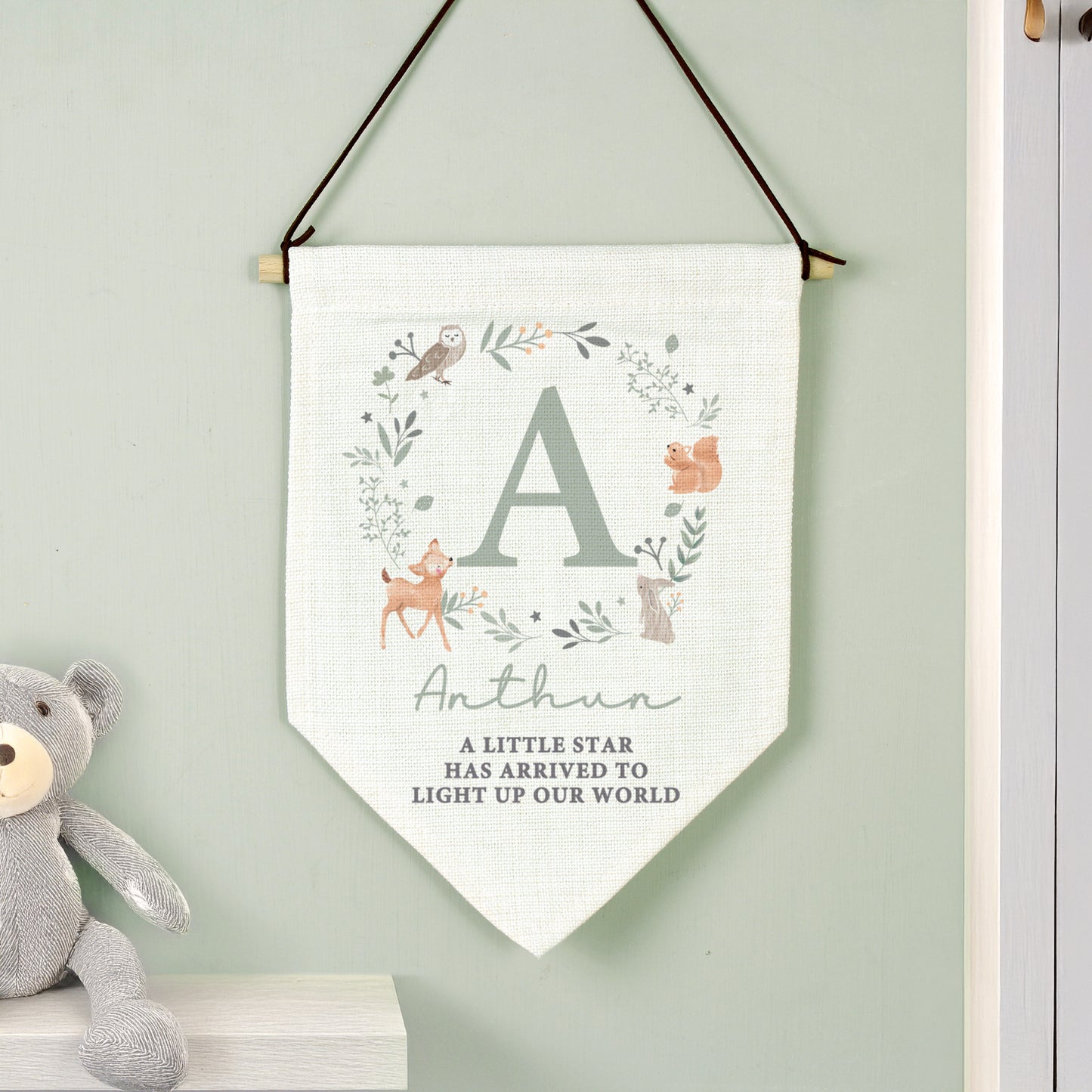 Personalised New Baby Wall Art Banner