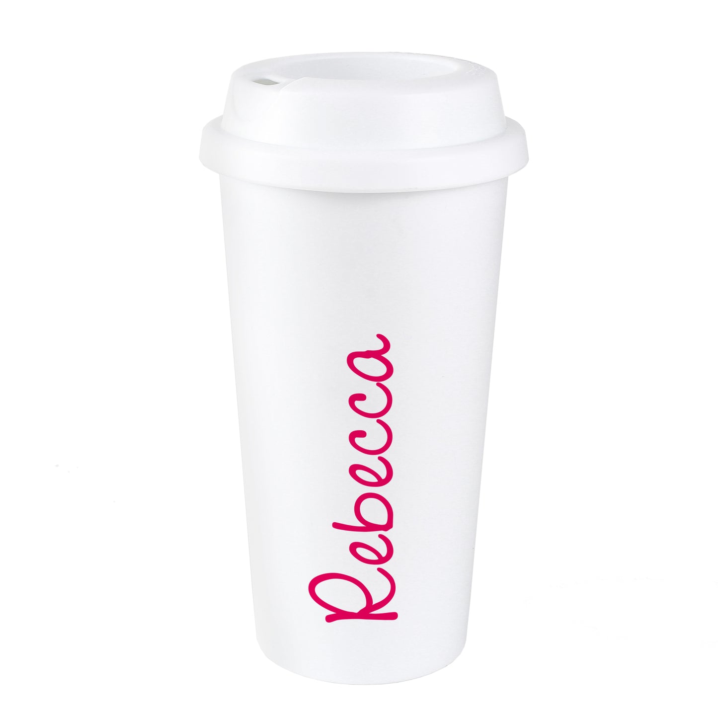 Personalised Pink Name Insulated Reusable Eco Travel Cup