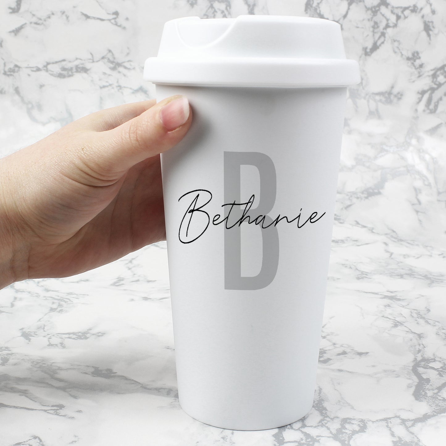 Personalised Initial & Name Insulated Reusable Eco Travel Cup