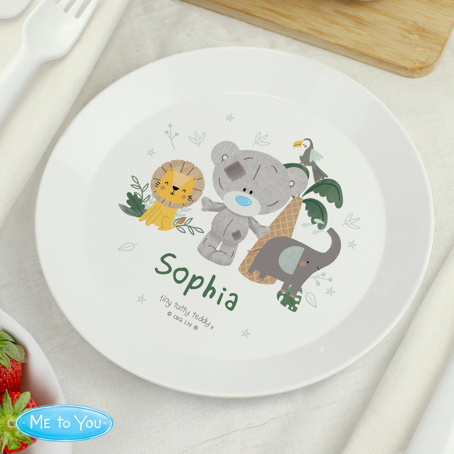 Personalised Tiny Tatty Teddy Jungle Animals Plate