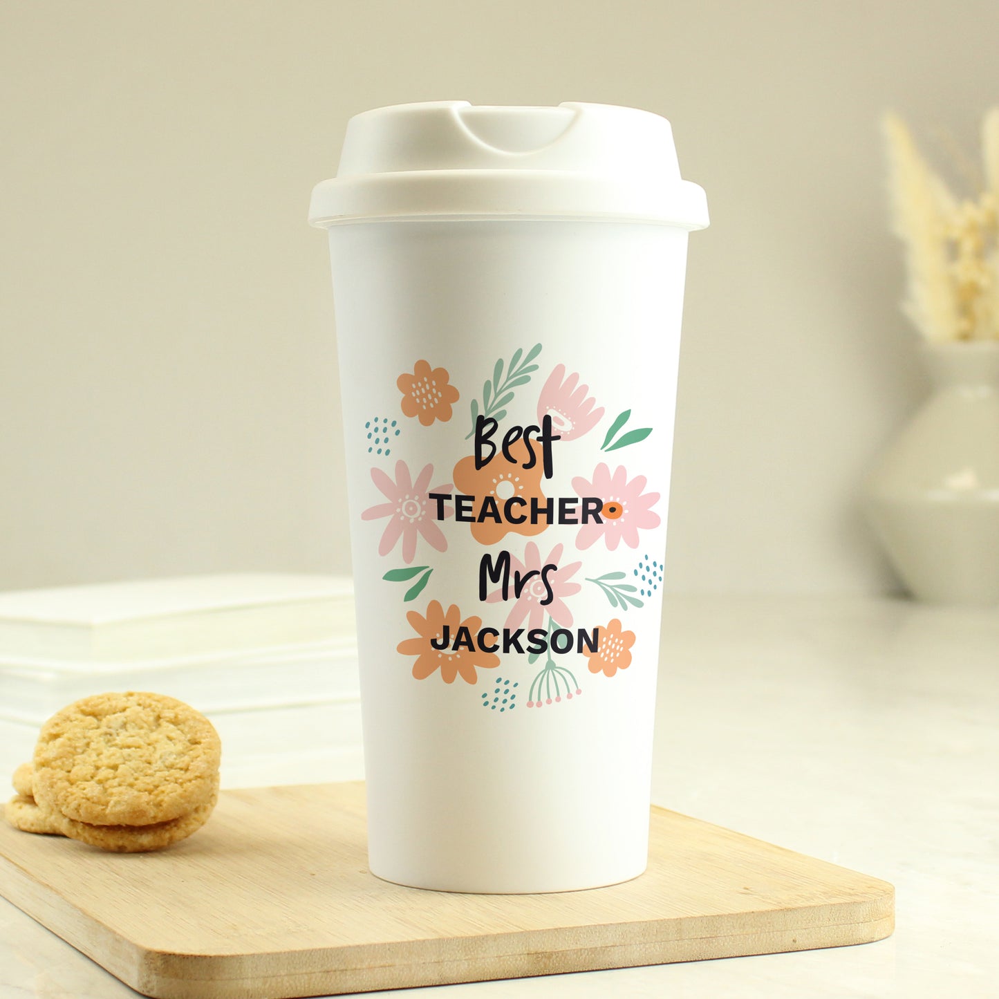 Personalised Floral Travel Mug