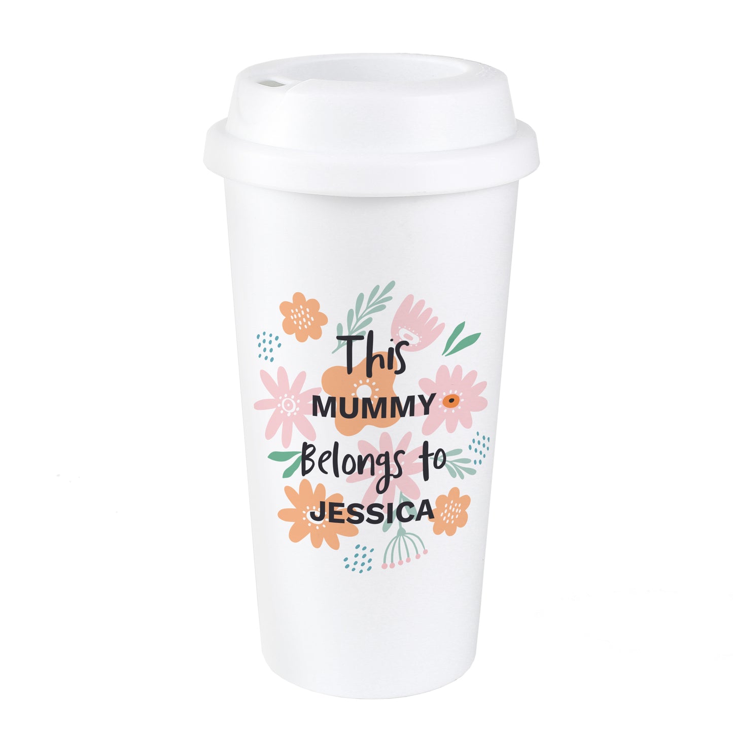 Personalised Floral Travel Mug