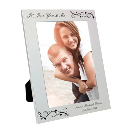 Personalised Silver 5x7 Black Swirl Photo Frame