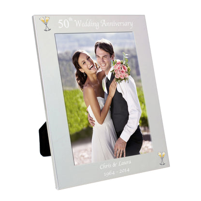 Personalised Silver 5x7 50th Wedding Anniversary Photo Frame