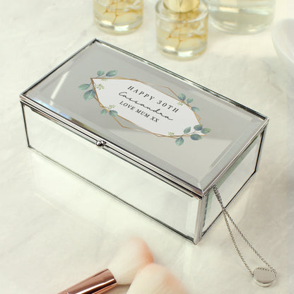 Personalised Botanical Mirrored Jewellery Box