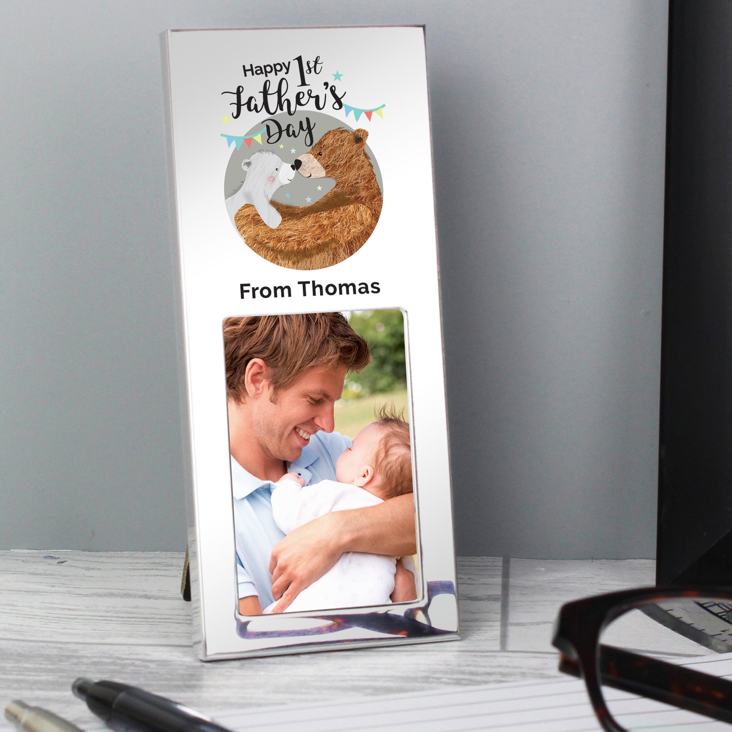 Personalised 1st Fathers Day Daddy Bear 2x3 Photo Frame