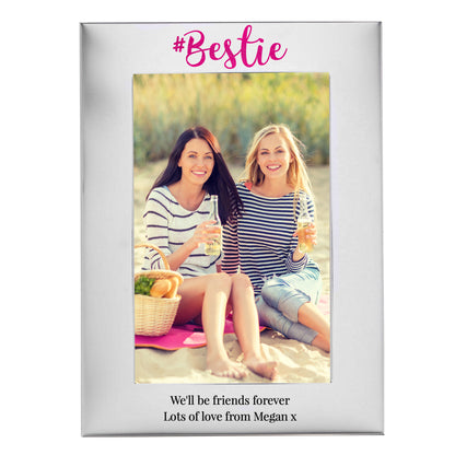 Personalised #Bestie 6x4 Silver Photo Frame