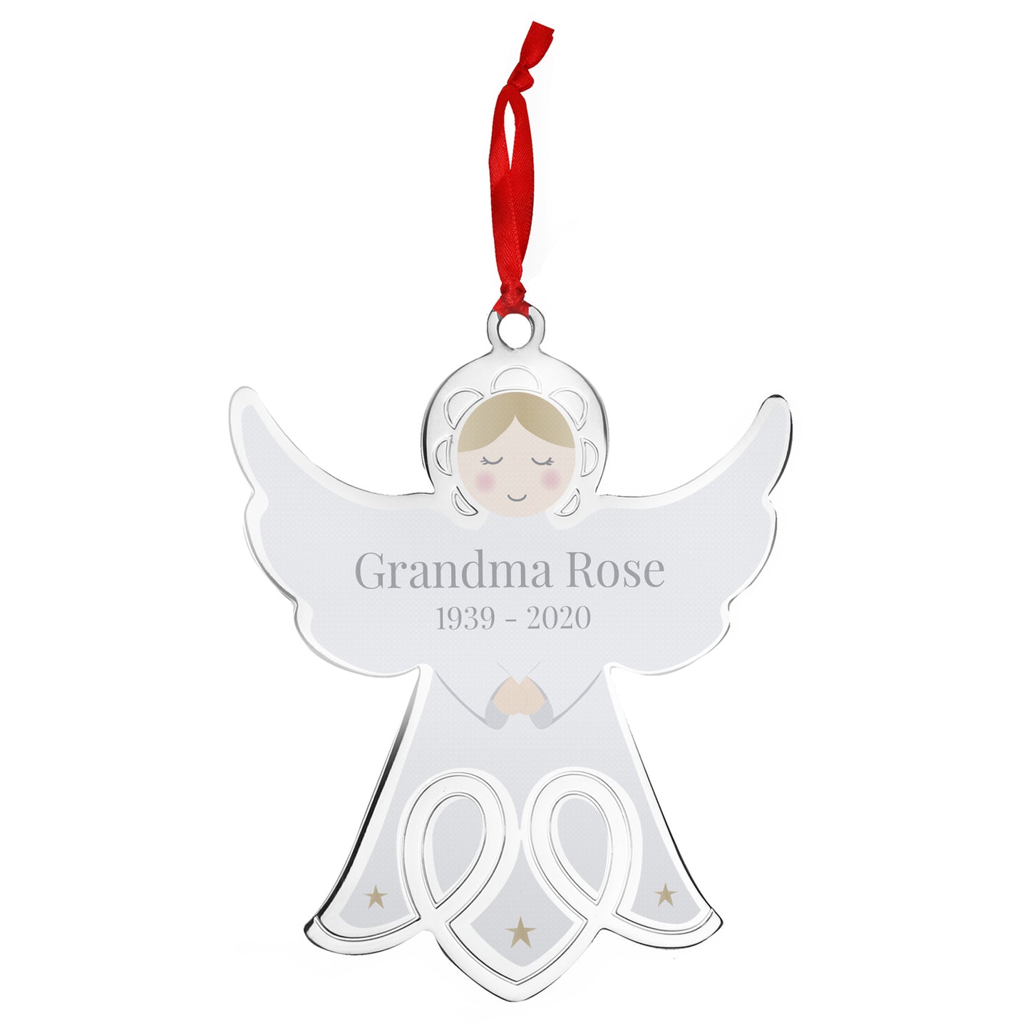 Personalised Memorial Angel Metal Decoration