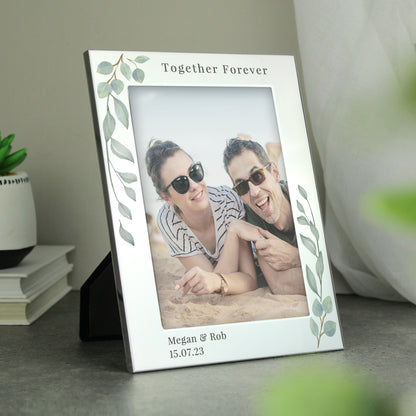 Personalised Botanical 6x4 Silver Photo Frame