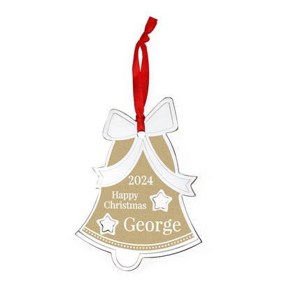 Personalised Golden Christmas Bell Decoration