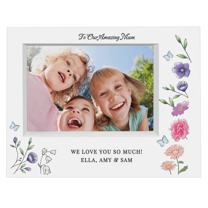 Personalised Wild Flowers Box Photo Frame