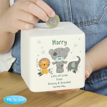 Personalised Tiny Tatty Teddy Jungle Animals Money Box