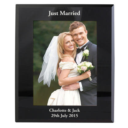 Personalised 5x7 Black Glass Photo Frame