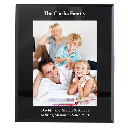 Personalised 5x7 Black Glass Photo Frame