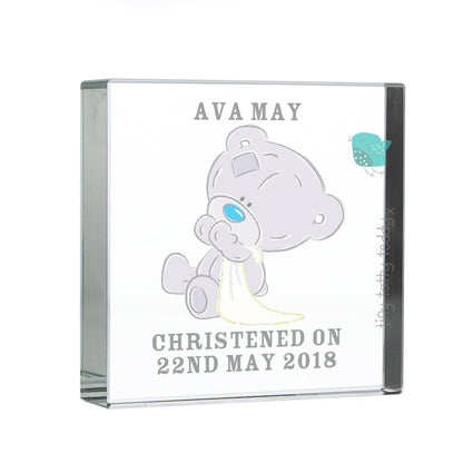 Personalised Tiny Tatty Teddy Christening Crystal Token